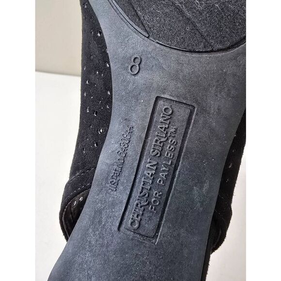 Christian Siriano Heels Sz 8 Black Suede - Picture 8 of 9